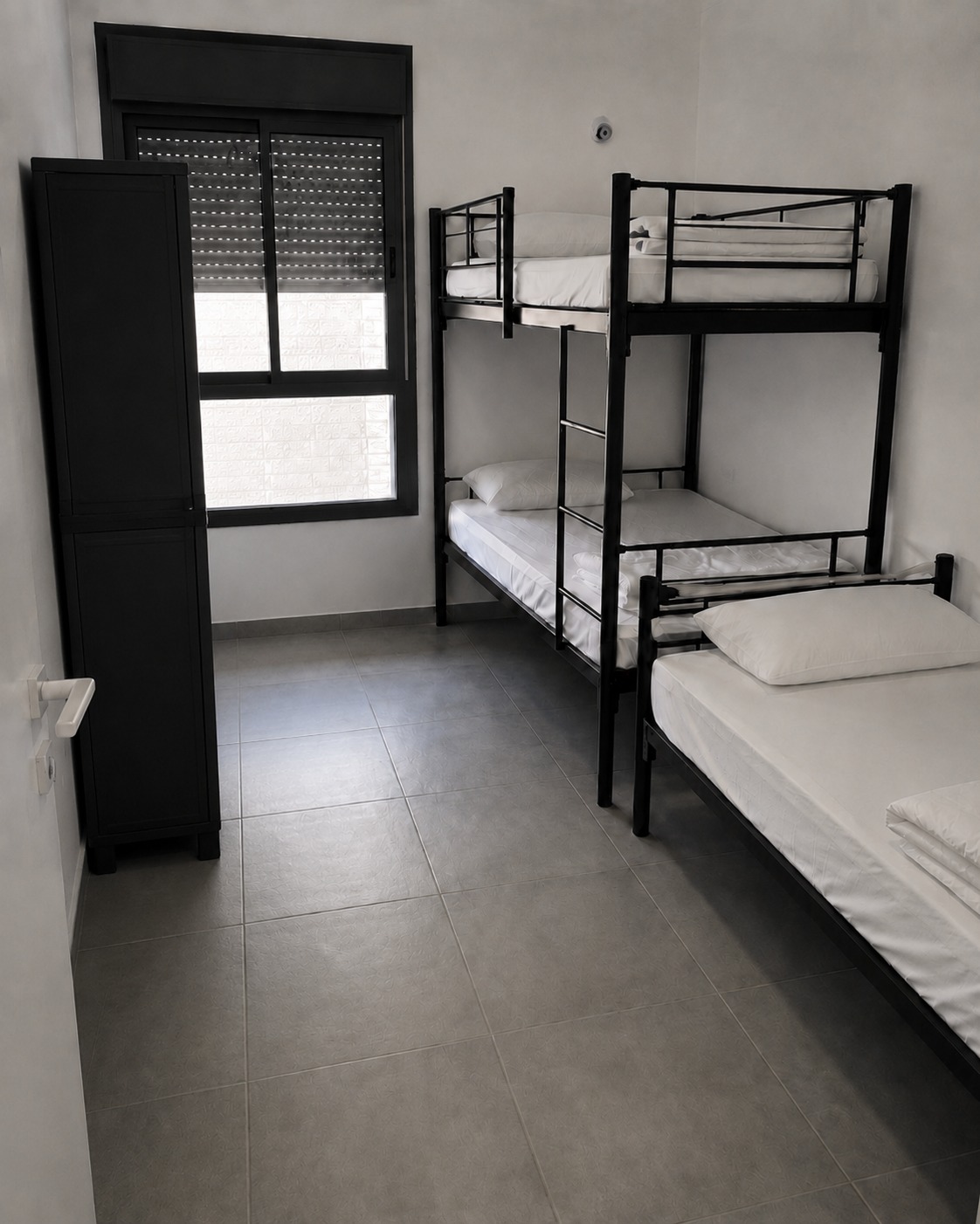 Modern dormitory bedroom with bunk beds