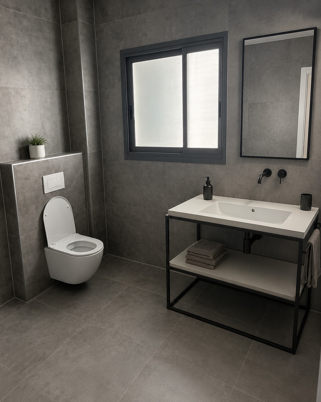 Modern shared bathroom with shower